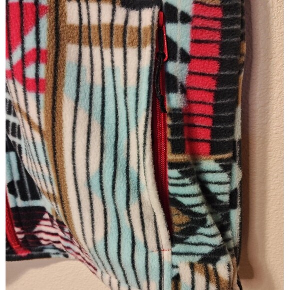 Columbia Vest Mens Large Fleece Zip Front Retro Aztec Pattern Outdoors - Picture 4 of 13